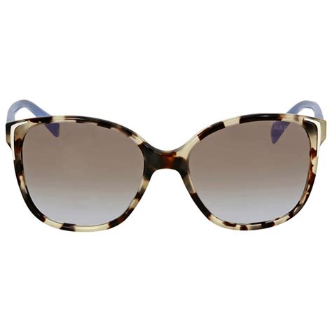 Prada Spotted Opal Brown Square Sunglasses 